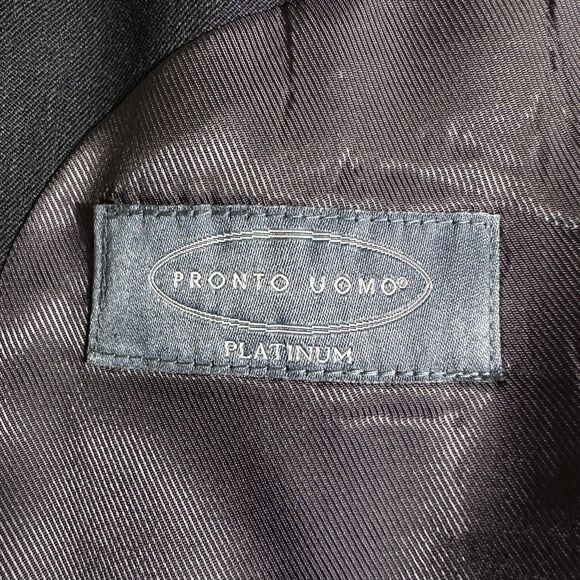 PRONTO UOMO Mens Blazer 54L WOOL Charcoal Gray Sport Coat 2-Button Jacket Suits - Picture 11 of 12